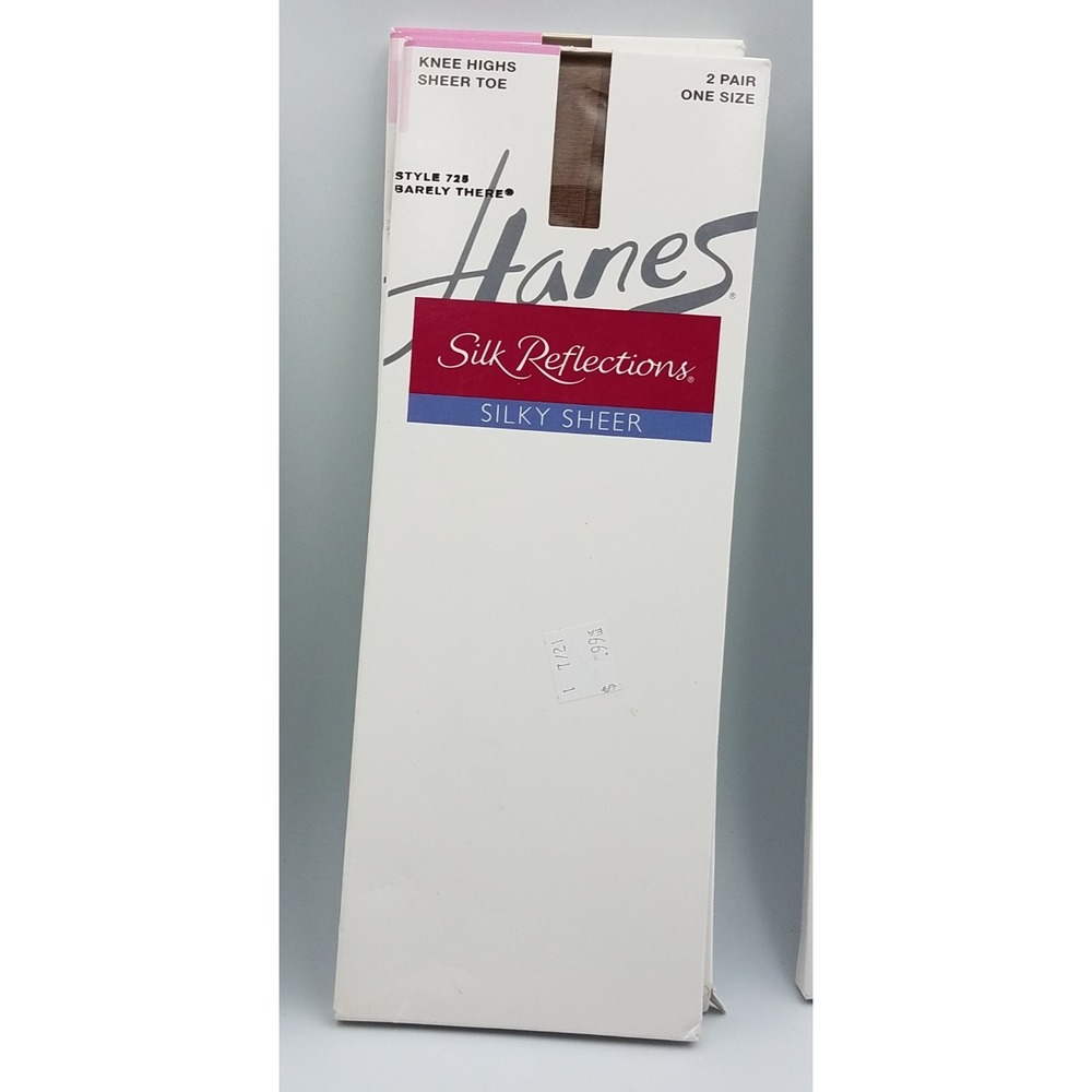 Hanes Silk Reflections Silky Sheer Knee Highs Sheer Toe Barely There -‎ 2 Pair